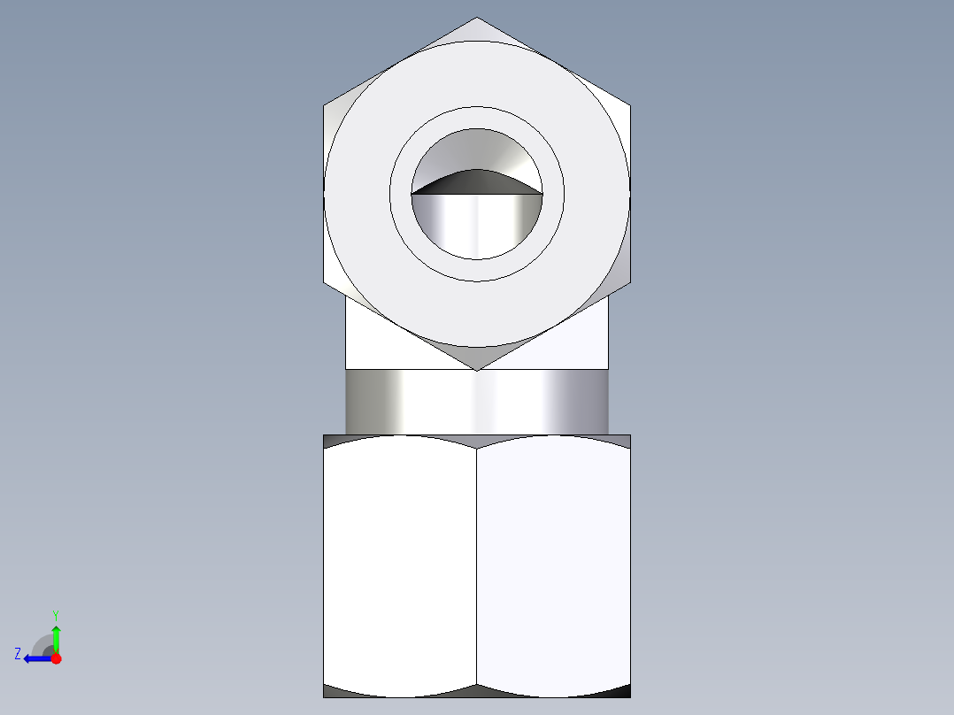 卡套式工业通用硬管接头EO_Union_elbow_W08LL71右视图