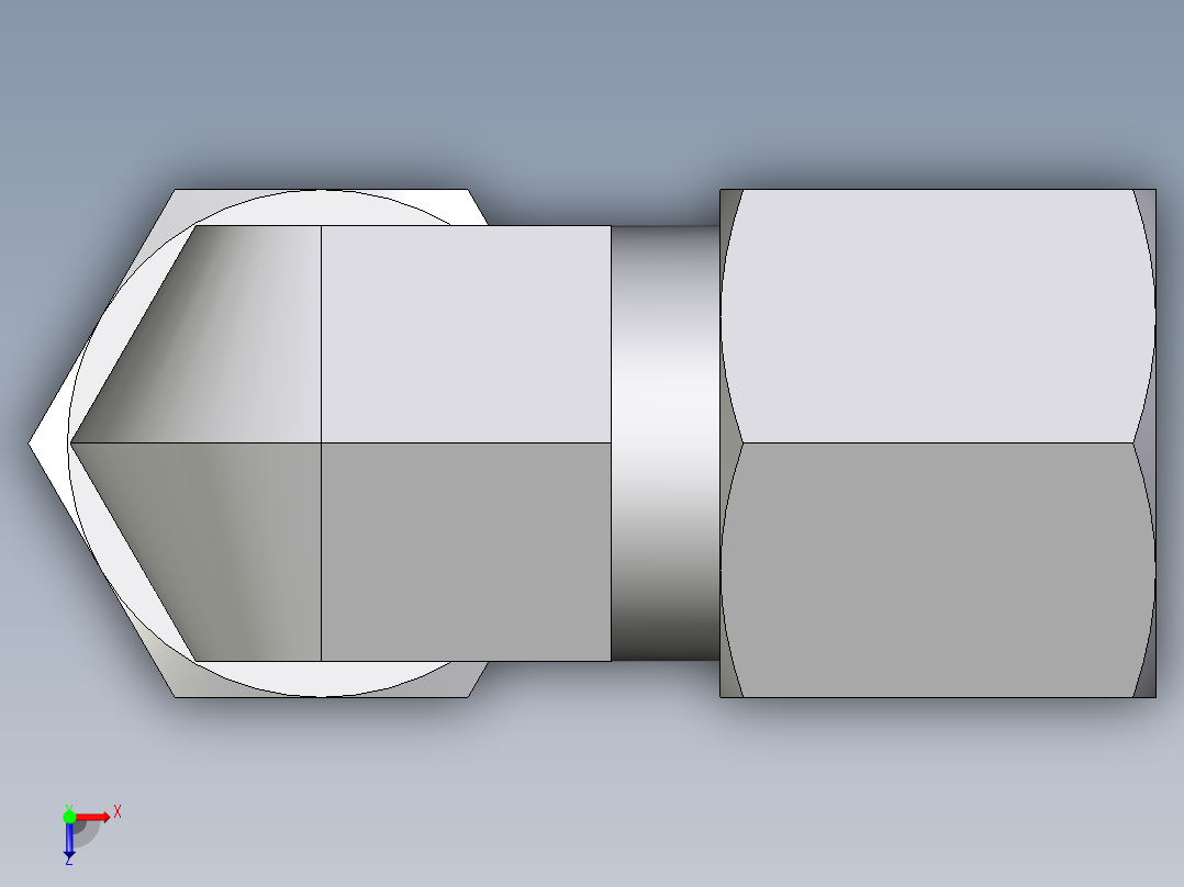 卡套式工业通用硬管接头EO_Union_elbow_W08LL71俯视图