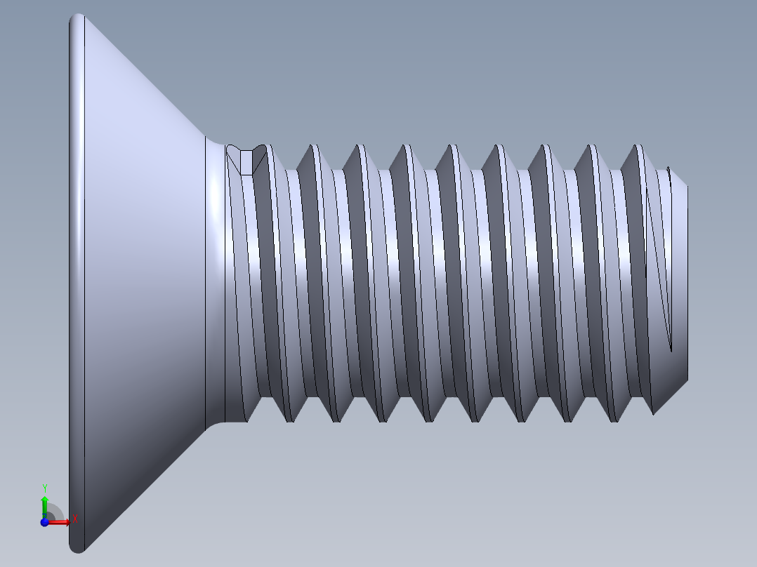 制沉头螺钉-M3_Countersunk_Screw_5.SLDPRT前视图