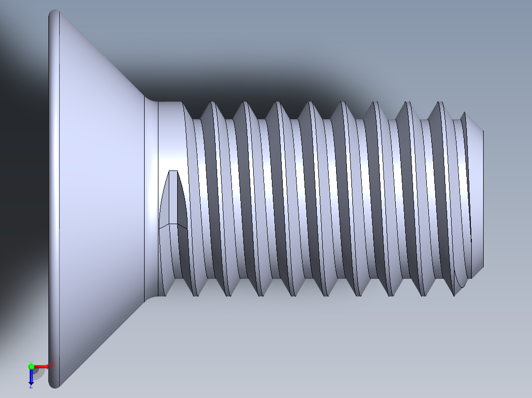 制沉头螺钉-M3_Countersunk_Screw_5.SLDPRT俯视图