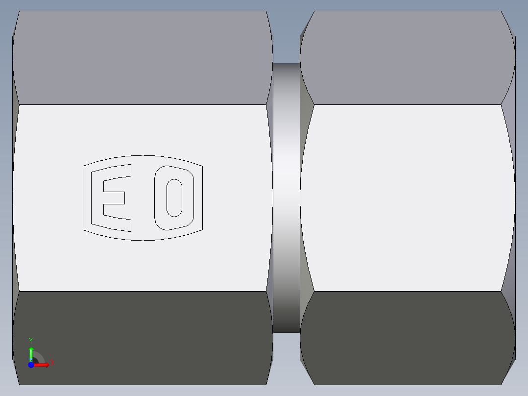 卡套式工业通用硬管接头EO_Swivel_connector_GAI20SMCF前视图