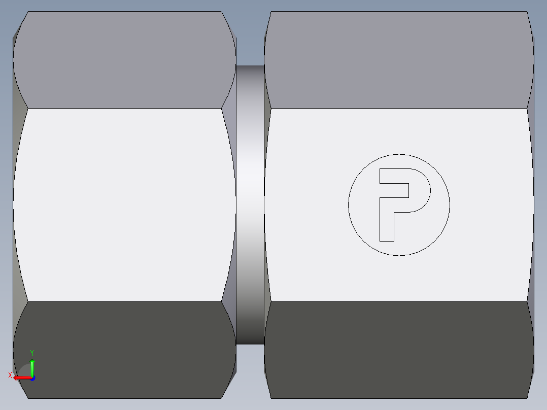 卡套式工业通用硬管接头EO_Swivel_connector_GAI20SMCF后视图