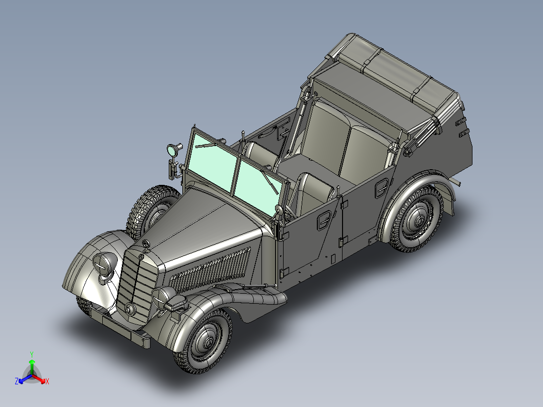 <span style='color: red'>老爷车</span>3D模型