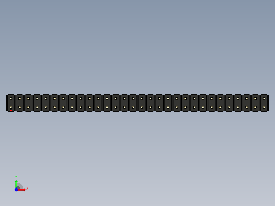 彩色公头100mil（2.54mm）系列-DS1021_black_2x30p_100mil_Type43_rev1.0前视图
