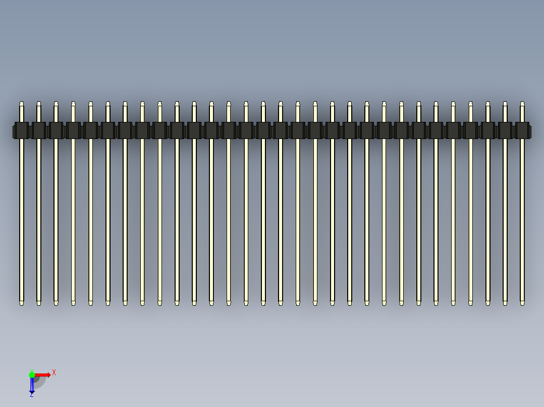 彩色公头100mil（2.54mm）系列-DS1021_black_2x30p_100mil_Type43_rev1.0俯视图