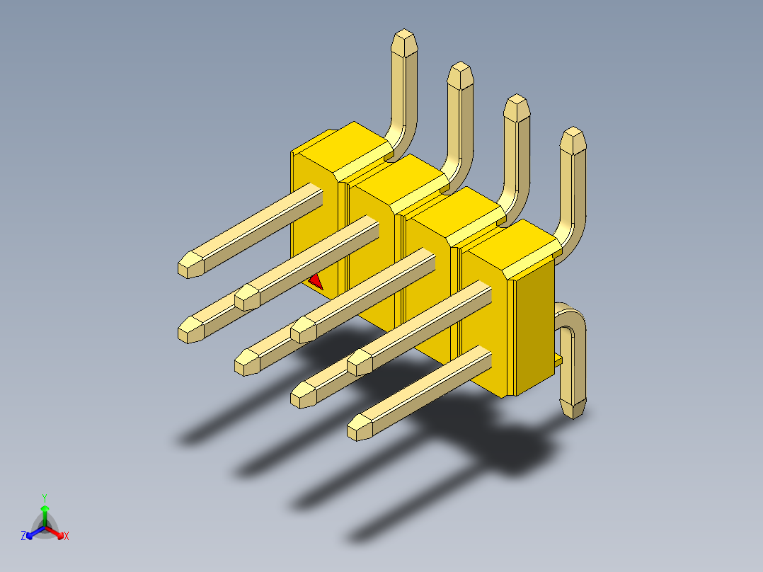 彩色公排针 100mil 2.54mm 系列-DS1022_yellow_08p_100mil_TypeSMT_rev1.0