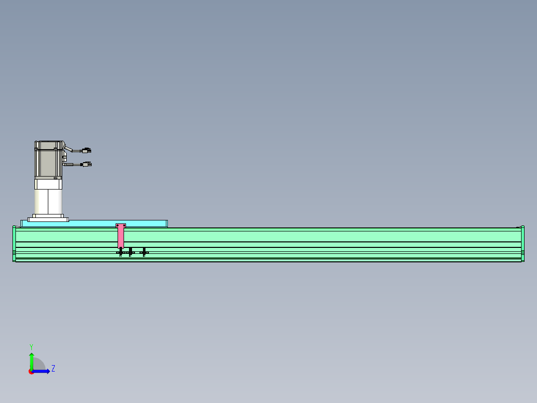 东锦齿条传动DH270G-L167-S1000-BU-减速机+750W左视图