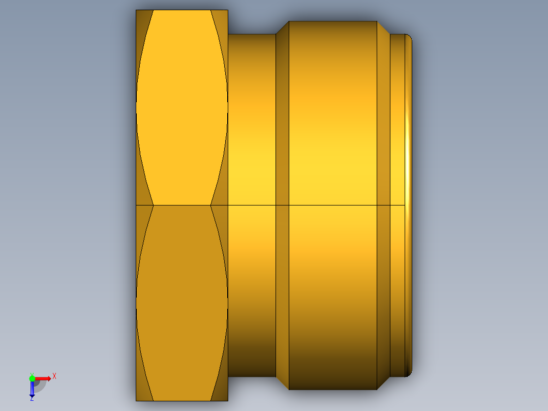 水管接头Male Hose to Female Pipe 80GH-12-8俯视图