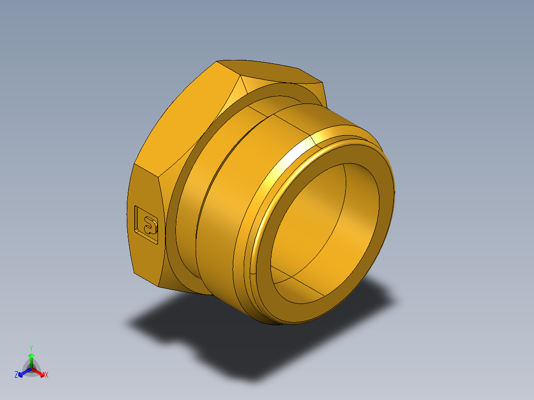 水管接头Male Hose to Female Pipe 80GH-12-8正等轴测图