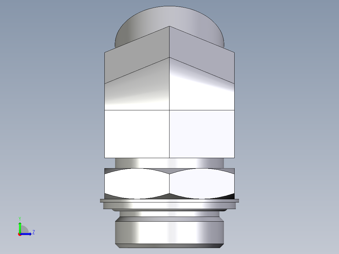 卡套式工业通用硬管接头EO_Adjustable_locknut_45_deg_elbow_VEE30SROMDCF左视图