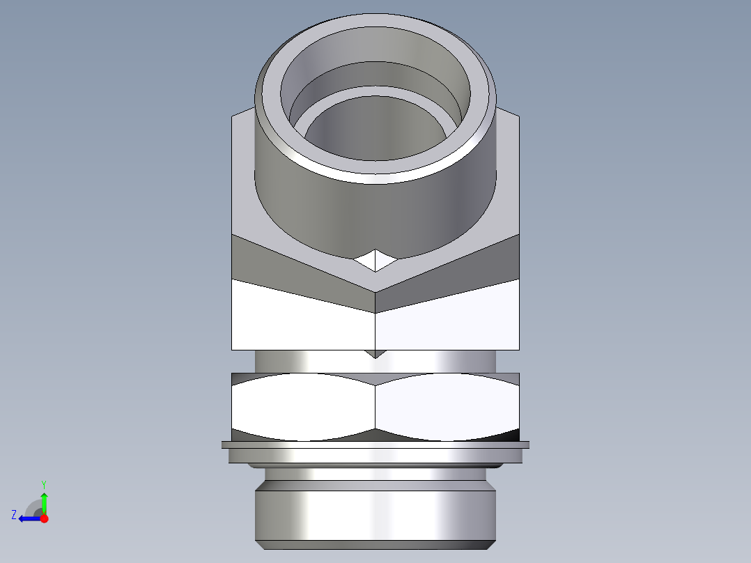 卡套式工业通用硬管接头EO_Adjustable_locknut_45_deg_elbow_VEE30SROMDCF右视图
