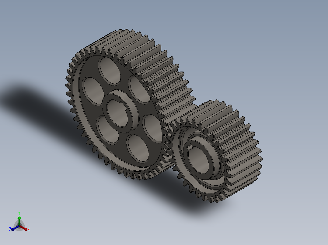 齿轮啮合 (119)正等轴测图
