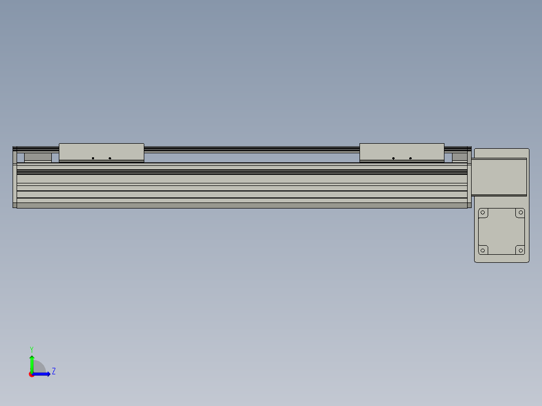 直线模组WG-LHB12-S350-RD设计图纸左视图