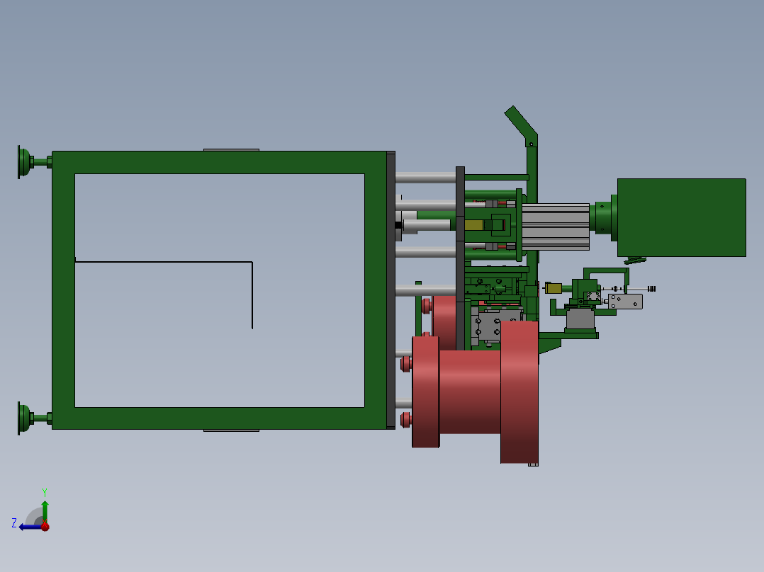 滑板开关端子折弯机右视图