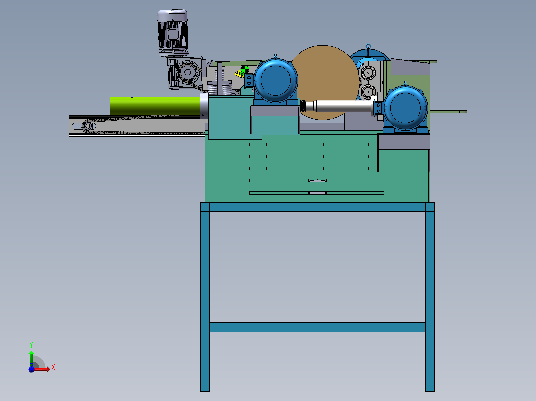 旋切机模型前视图