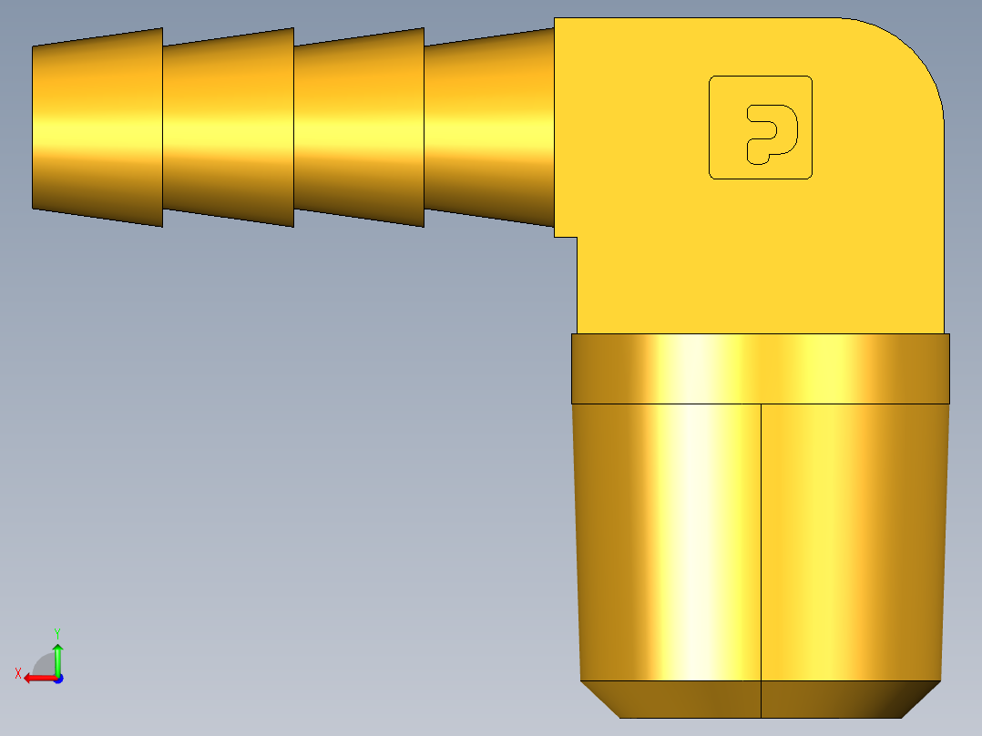 倒齿式工业管接头Hose Barb 90Deg Elbow to Male Pipe 129HB-4-4后视图