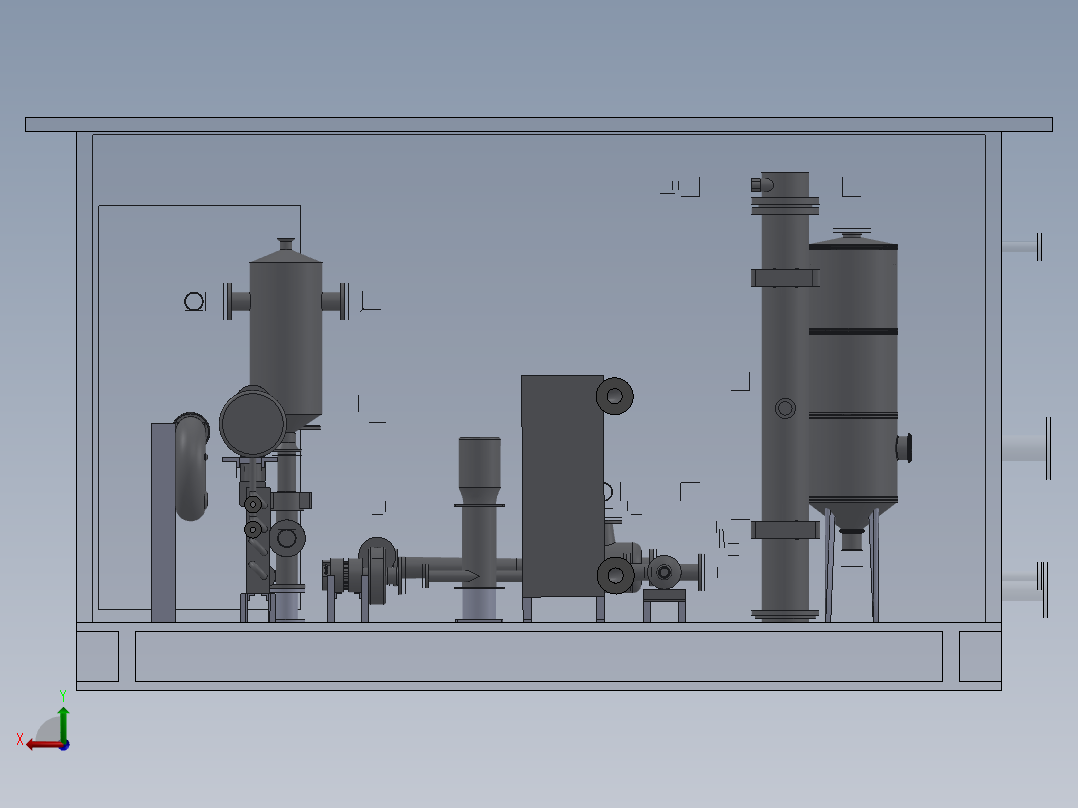 换热系统模型后视图