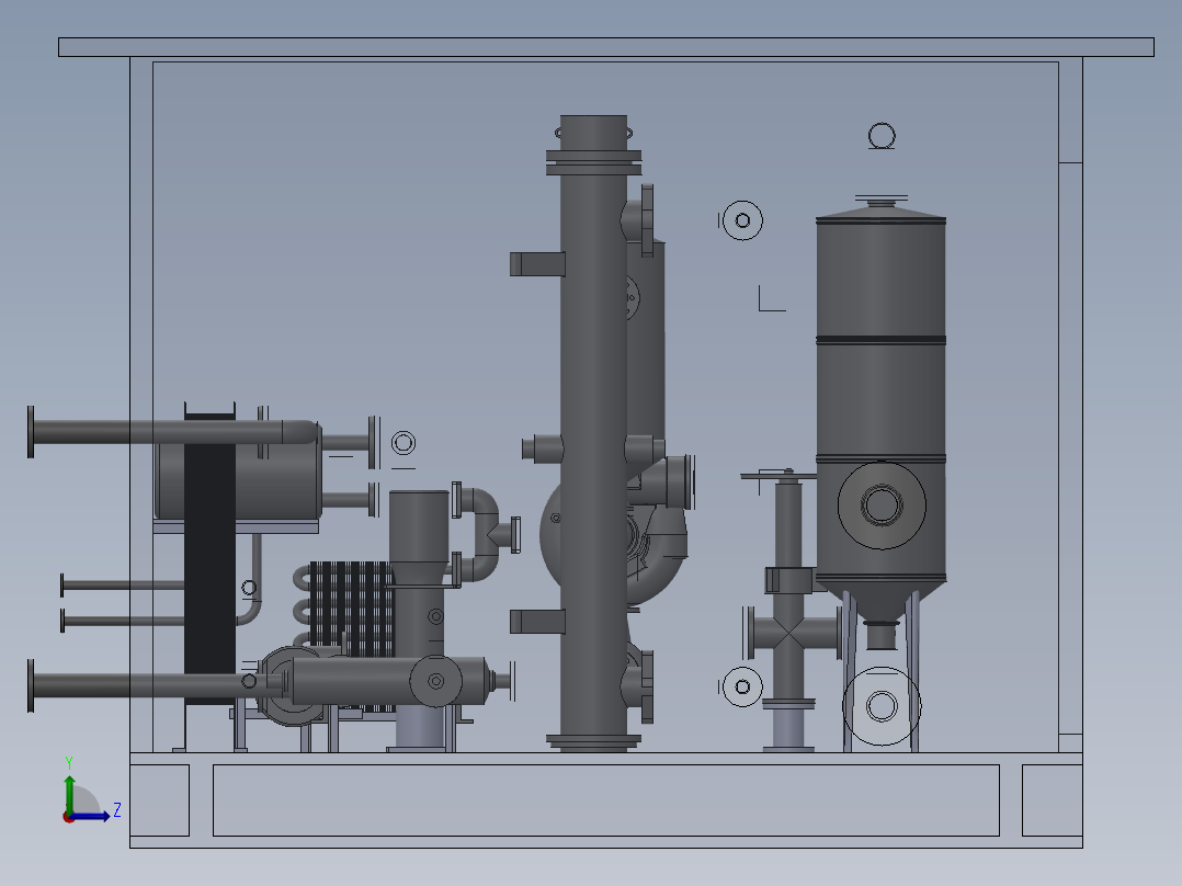 换热系统模型左视图
