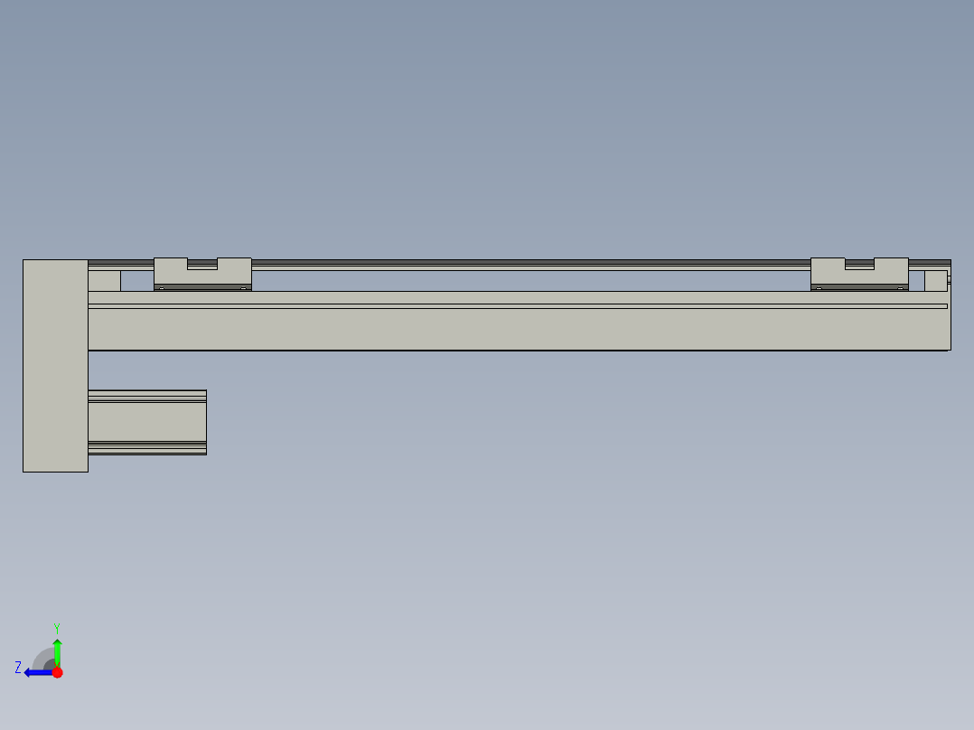 直线模组LHA6-S400-D-100W(16丝杆)设计图纸右视图