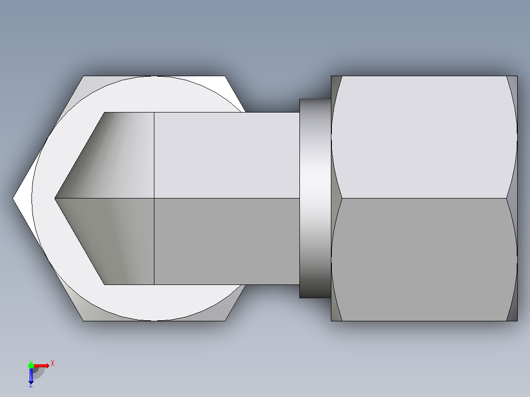 卡套式工业通用硬管接头EO_Assembled_adjustable_standpipe_elbow_EVW14SM71俯视图