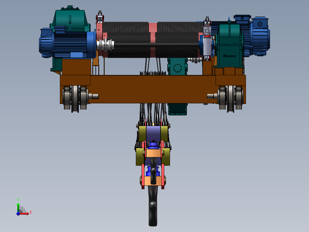 桥式起重机sw16可编辑前视图