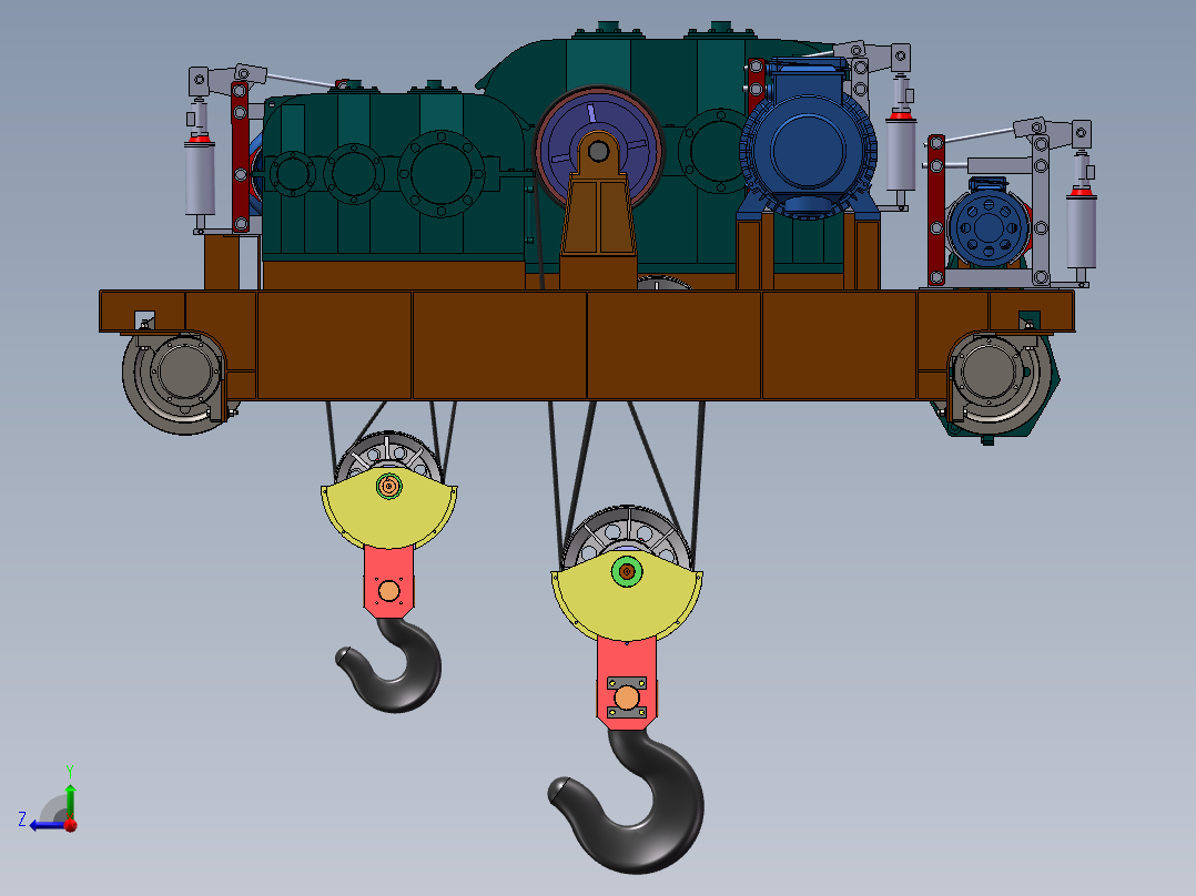桥式起重机sw16可编辑右视图