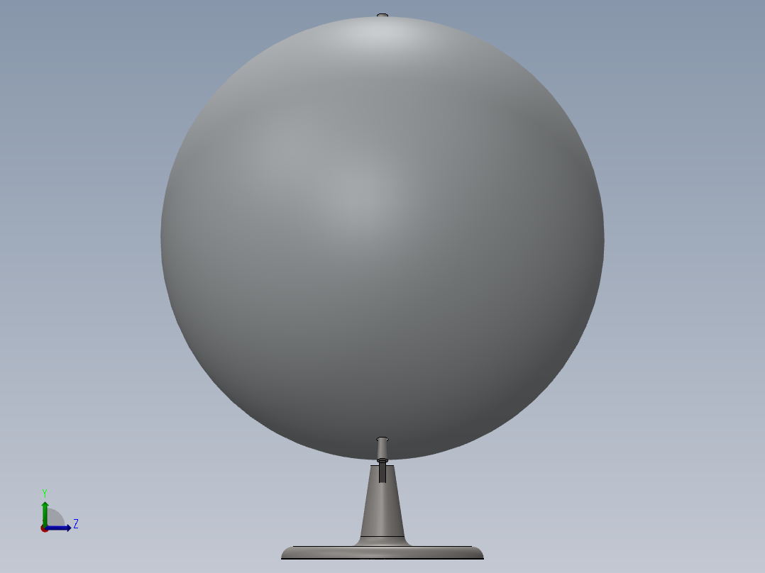 带金属臂的地球仪左视图