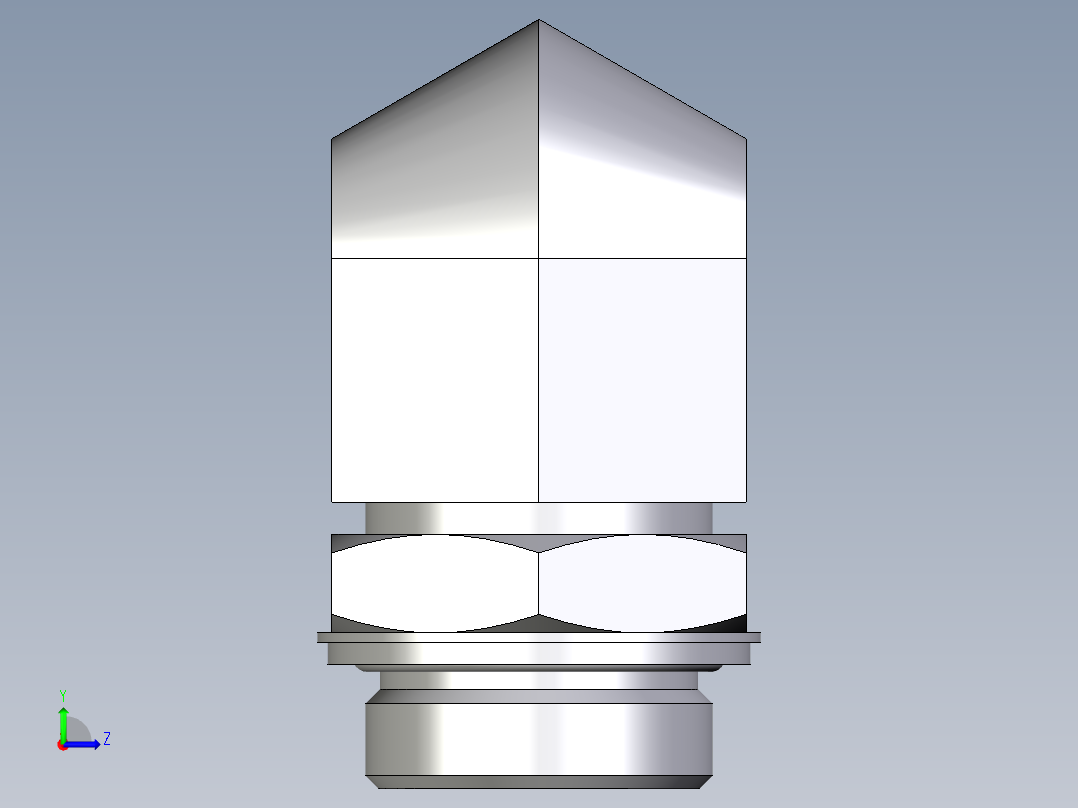 卡套式工业通用硬管接头EO_Adjustable_Locknut_elbow_WEE30SROMDCF左视图