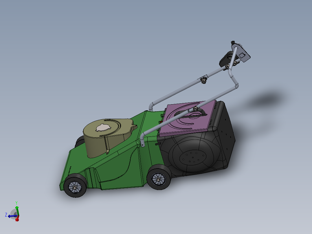 手推式割草机的设计【环保型割草机】【剪草机】【除草机】【新型创新设计】【三维SW模型】392855