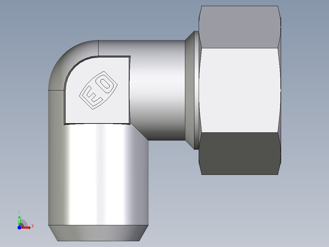 卡套式工业通用硬管接头EO_Weld_elbown_WAS18ZL前视图