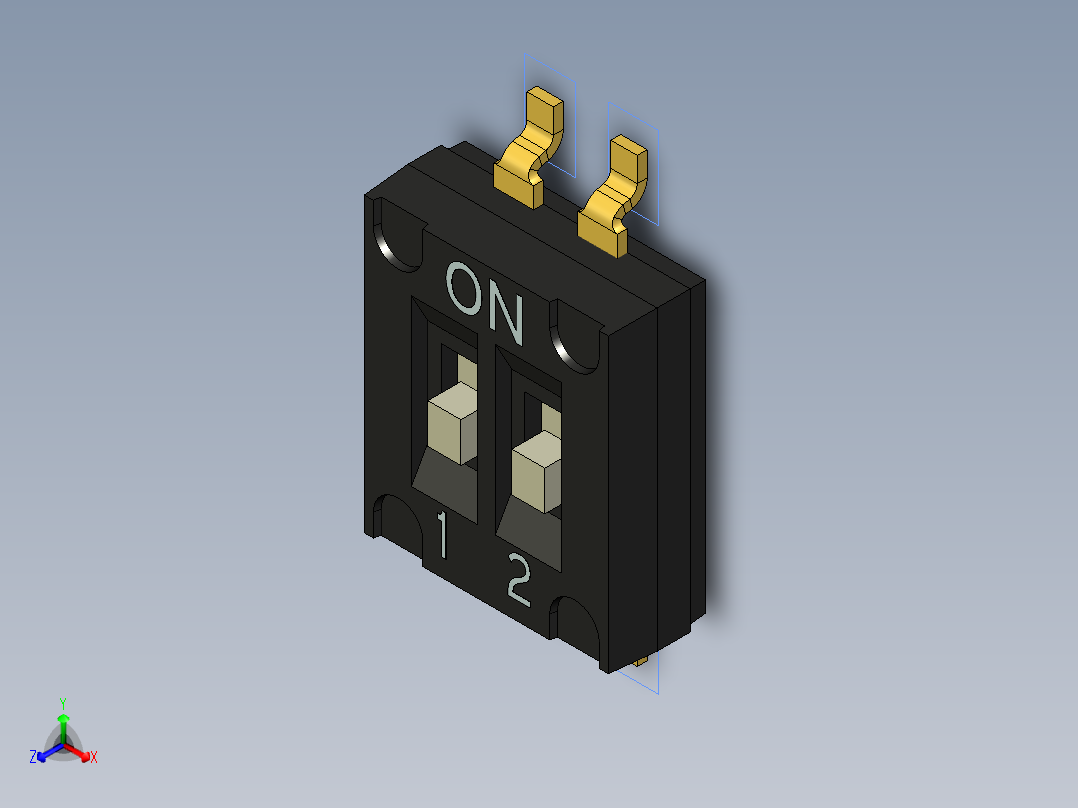 开关继电器保护 SM-DIP-DHN-02F正等轴测图