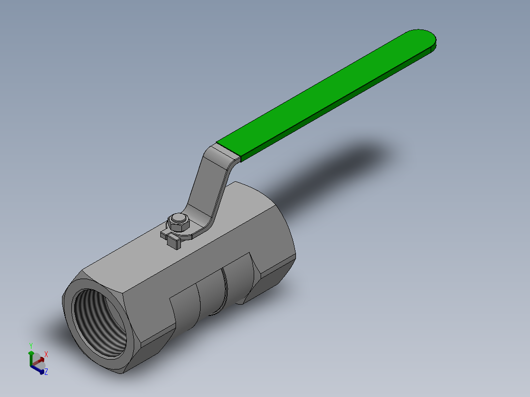 一片式内螺纹球阀-304 DN8-DN80正等轴测图