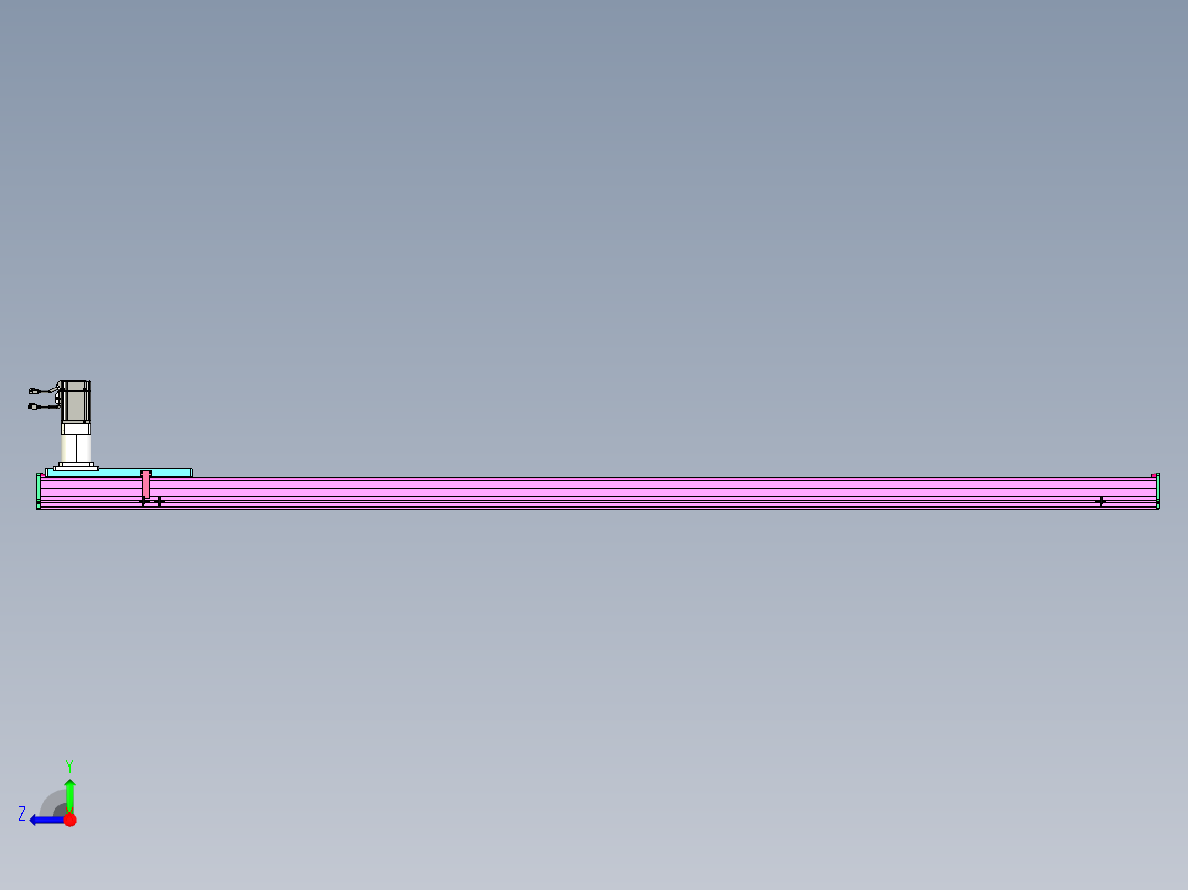 东锦齿条传动DH210G-L167-S2500-BU-减速机+P750W.STEP右视图