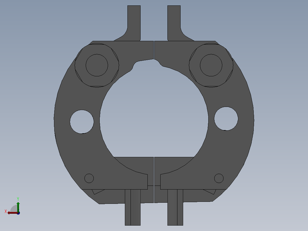 车用发动机消音器注射工艺分析及塑料注射模具设计【三维工件图】后视图