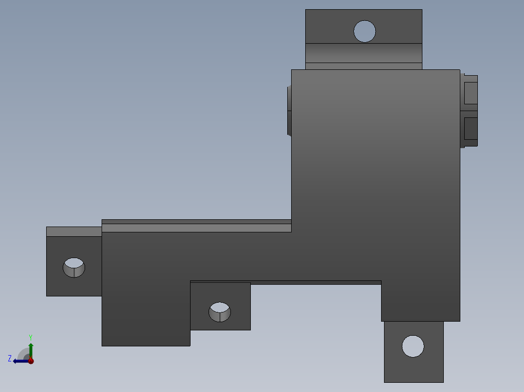 车用发动机消音器注射工艺分析及塑料注射模具设计【三维工件图】右视图