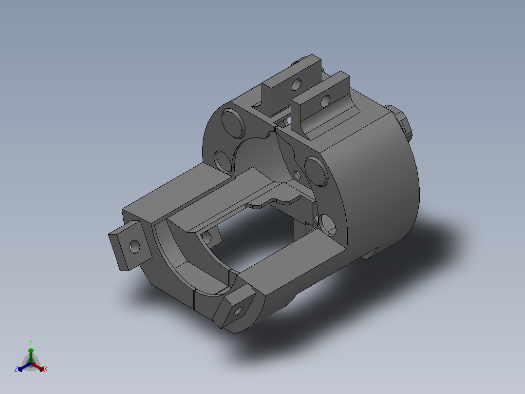 车用发动机消音器注射工艺分析及塑料注射模具设计【三维工件图】正等轴测图