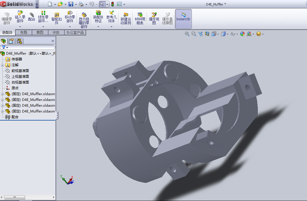 车用发动机消音器注射工艺分析及塑料注射模具设计【三维工件图】