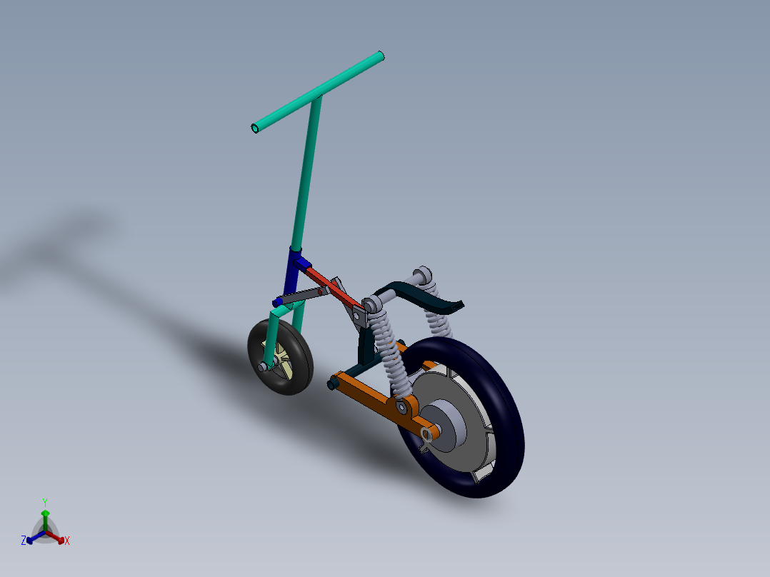 电动自行车 摩托车 (9)正等轴测图