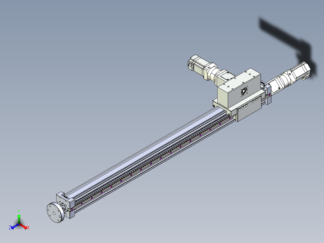 威洛博直线电机模组EB6ZR-L140-S900-LZ575K-Z575K-MS3正等轴测图