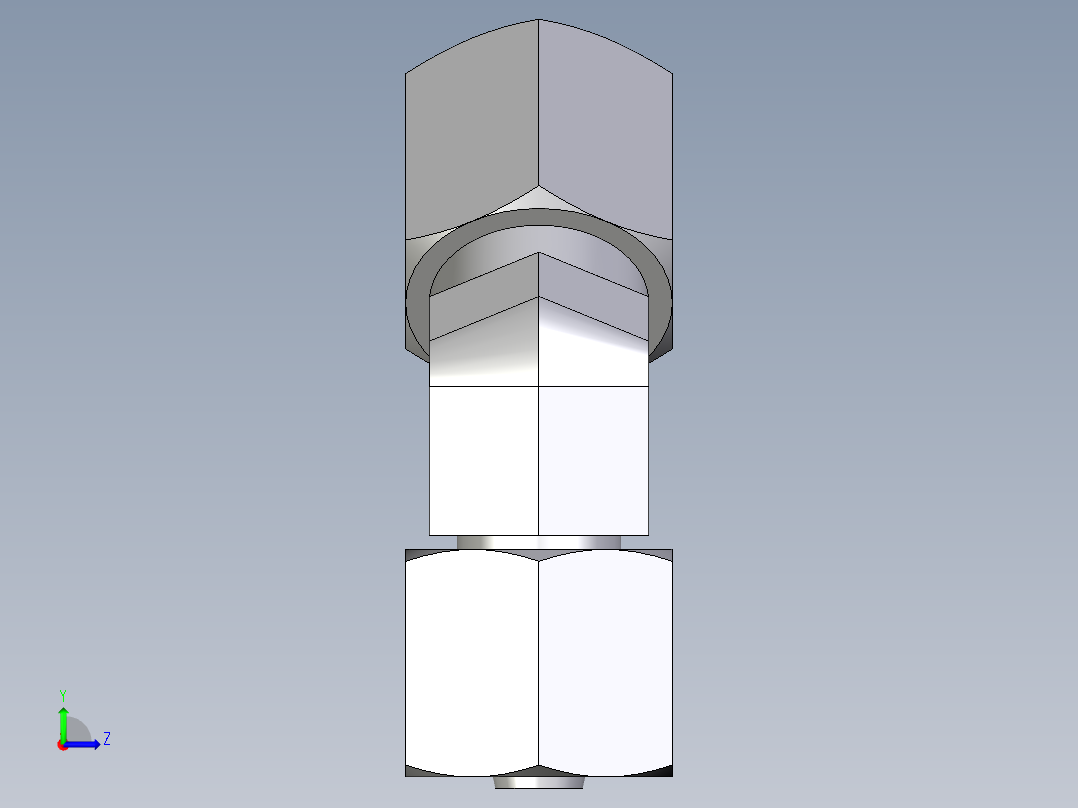 卡套式工业通用硬管接头EO_Swivel_nut_45_deg_elbow_EV06ZS71左视图