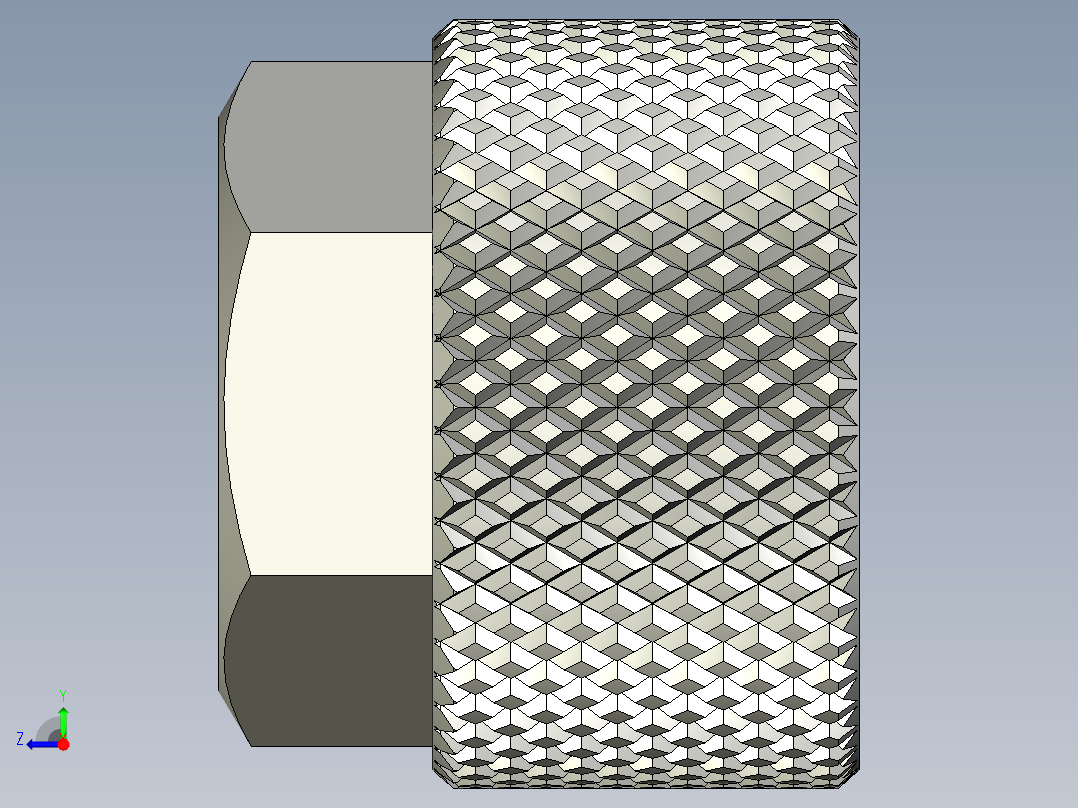 滚花螺母-M6 Knurled Nut右视图