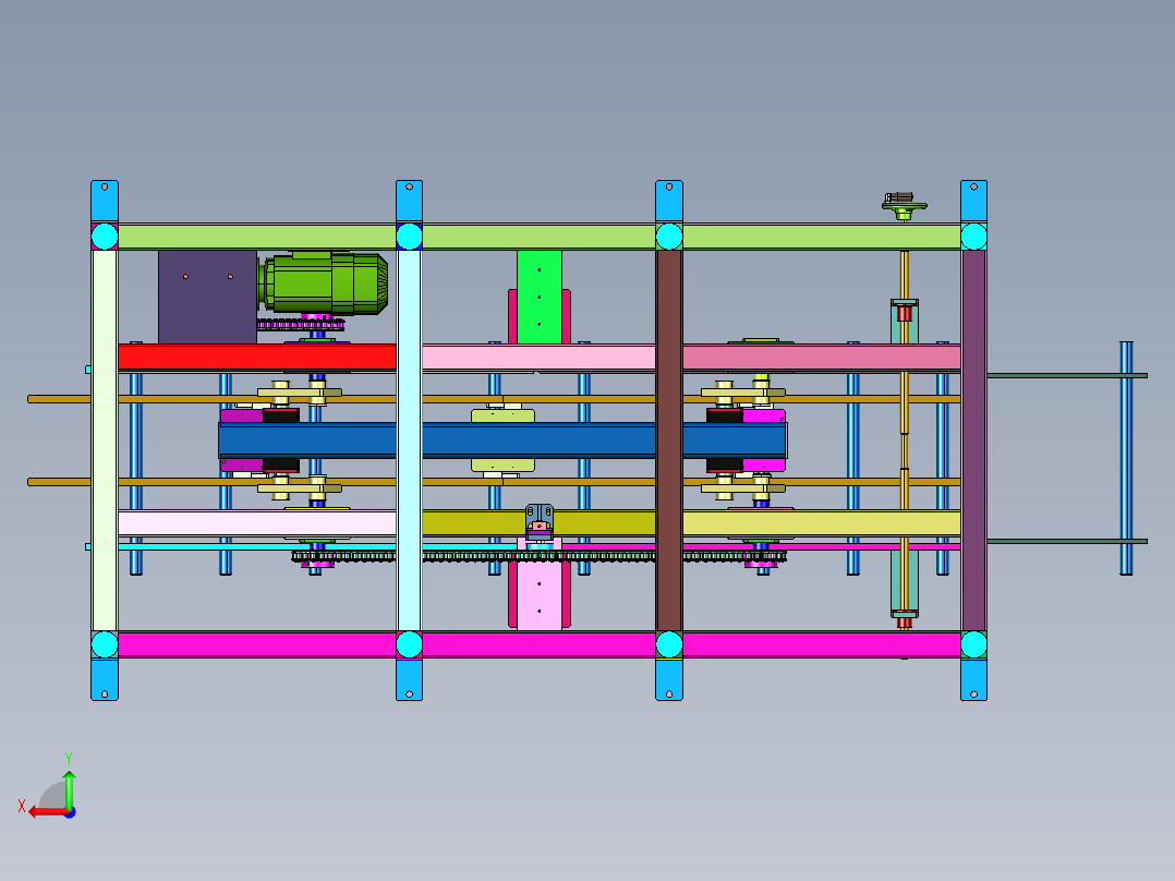 电动驱动的步进送料机构后视图