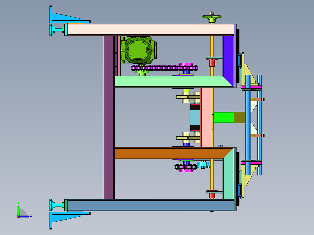 电动驱动的步进送料机构左视图