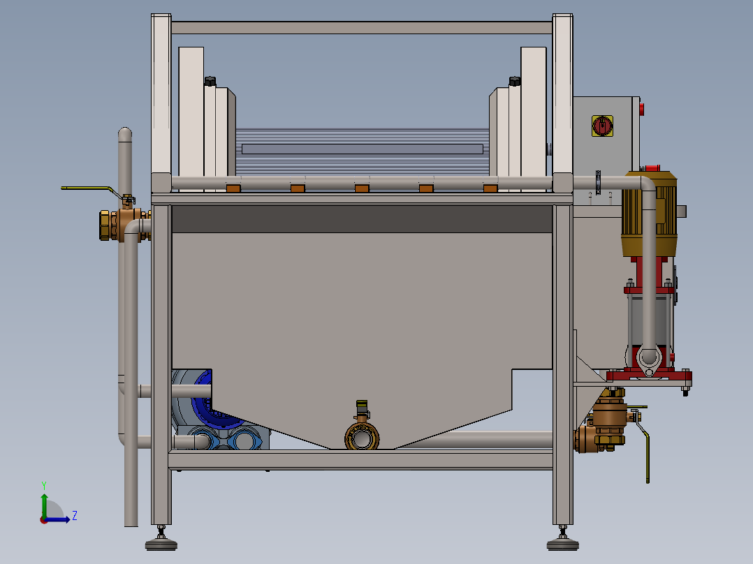 食堂全自动蔬菜水果苹果清洗机洗菜机左视图