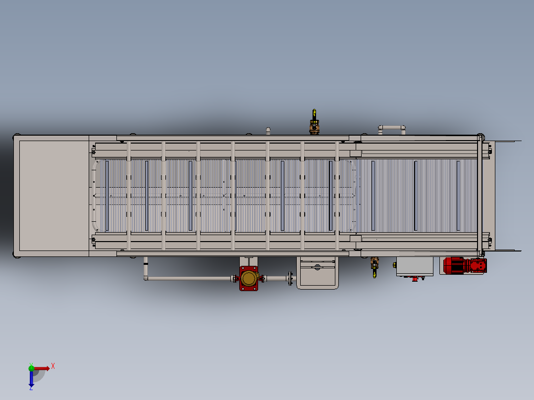 食堂全自动蔬菜水果苹果清洗机洗菜机俯视图