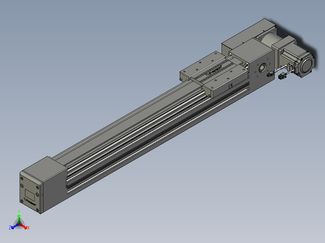 威洛博直线电机模组EB10-L224-S650-BL-ZP75-MS3-5K正等轴测图