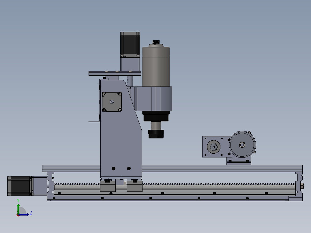 cnc迷你加工中心左视图