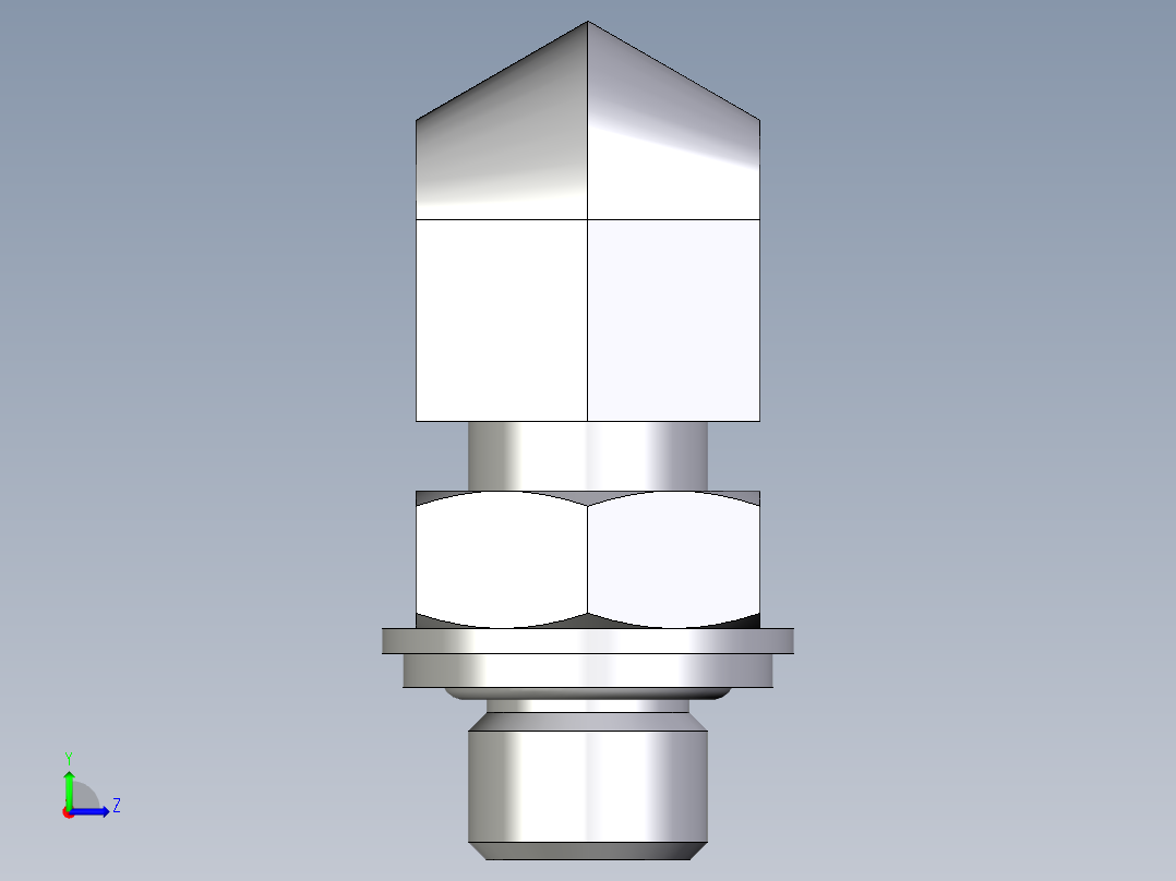 卡套式工业通用硬管接头EO_Adjustable_Locknut_elbow_WEE06LRCF左视图