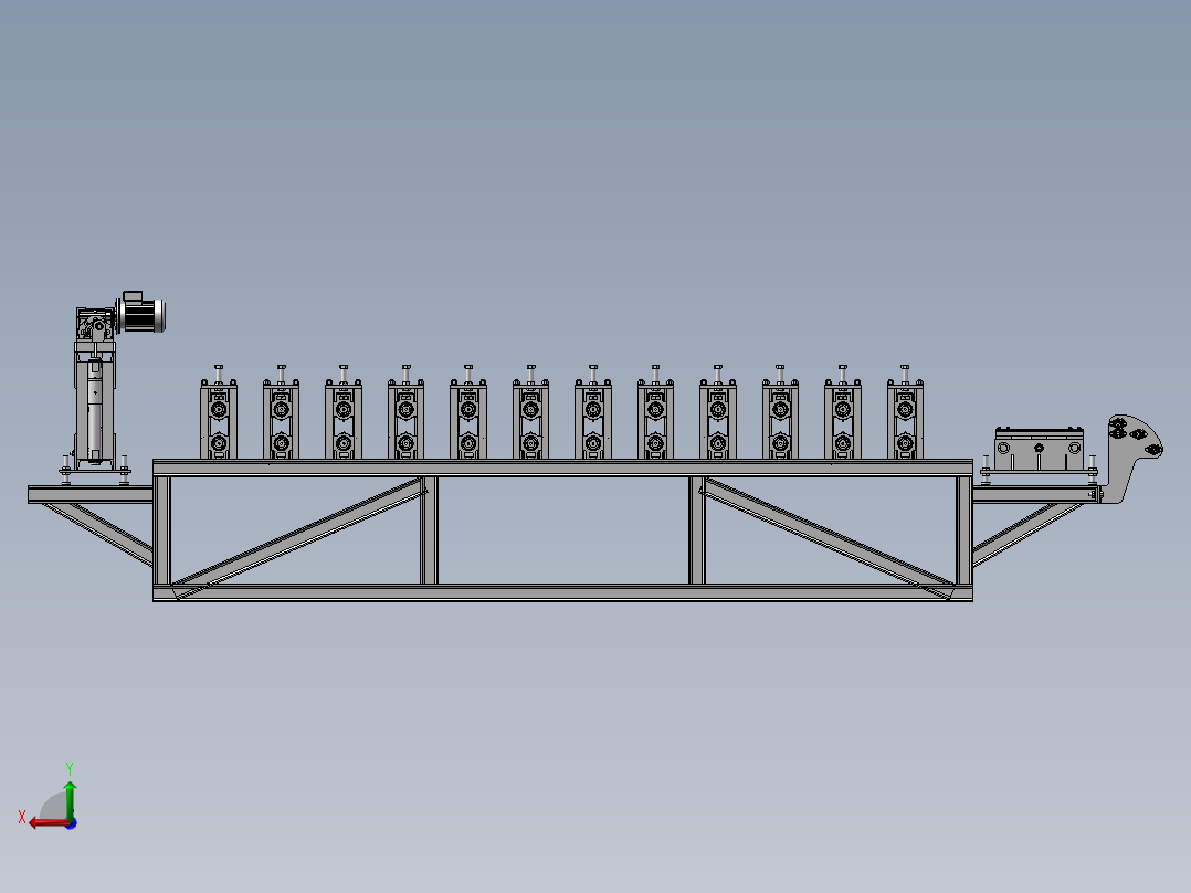 屋面板成型机、屋顶板辊成型机后视图