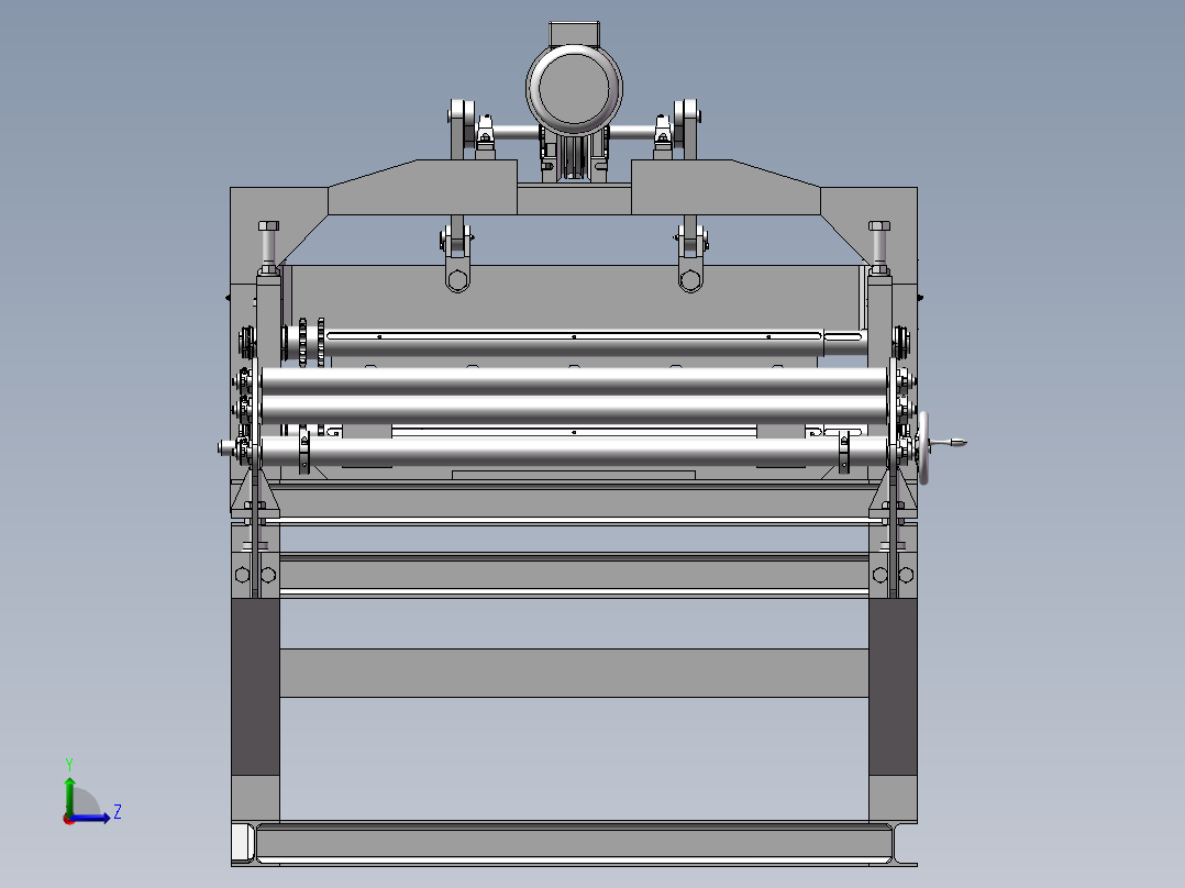 屋面板成型机、屋顶板辊成型机左视图
